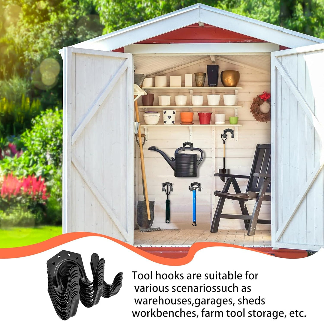 18 Stk Gartengerätehalter Haken, Einzelhaken/Doppelhaken Gerätehalter für Garage, Garten, Fahrradsch