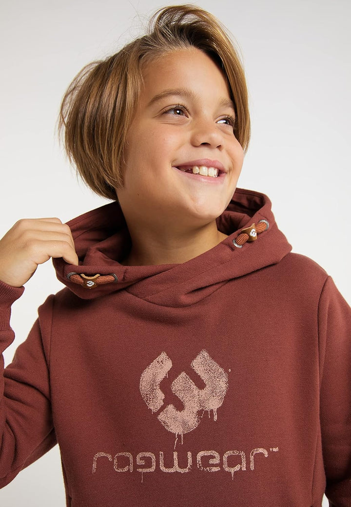 Ragwear Esam Jungen Sweatshirt Hoodie Kapuzenpullover Sweater Pullover Shirt Kinder Sweat, 128 Terra
