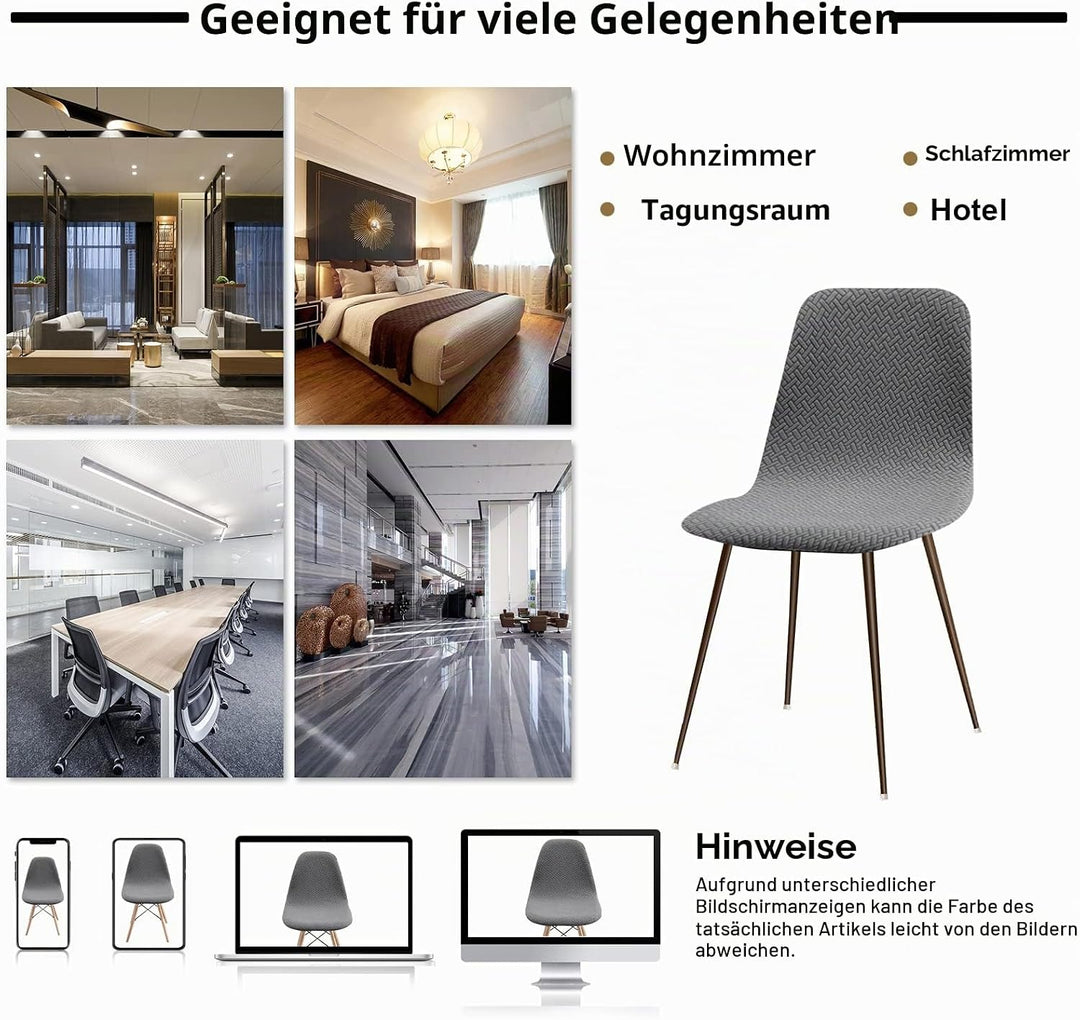 Stuhlhussen 4er Esszimmer Strech Stuhlhussen für Esszimmerstühle Universal Waschbar Bezug Stuhlhusse