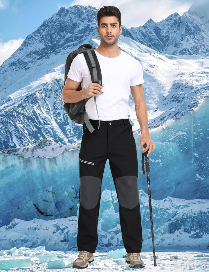 MoFiz Herren Wanderhose Warm Gefüttert Outdoorhose Wasserdicht Skihose Softshellhose Winddicht Arbei