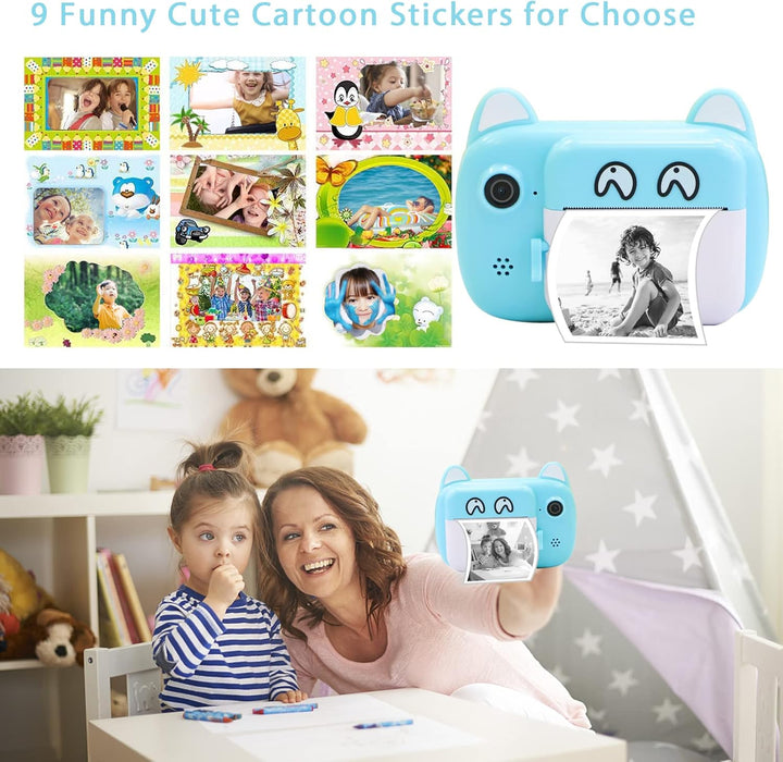 Sofortbildkamera für Kinder, 6,1 cm LCD-Bildschirm Kinder Druckkamera,Digitalkamera für Kinder mit 6