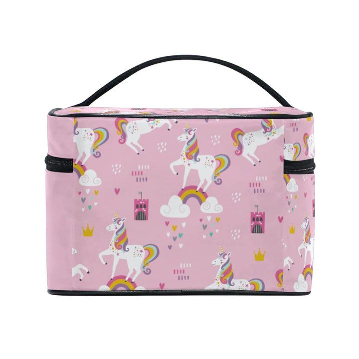 Mädchen Einhorn Regenbogen Rosa Makeup Tasche Organizer Kosmetikkoffer Kosmetiktasche Kulturbeutel G