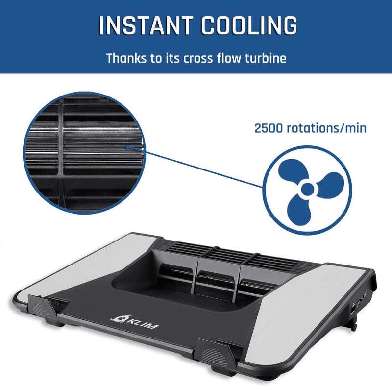 KLIM Airflow + Laptop Kühler + Kühle Luft strömt herein, heisse Luft strömt aus + Innovative Querstr