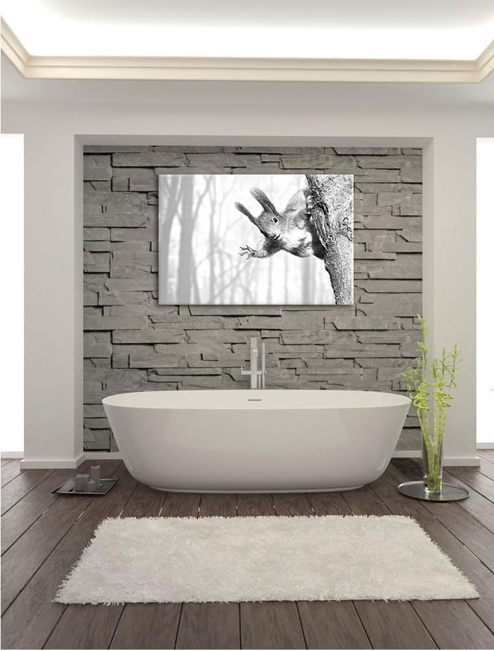 Pixxprint Eichhörnchen als Leinwandbild/Grösse: 100x70 cm/Wandbild/Kunstdruck/fertig bespannt, 100x7