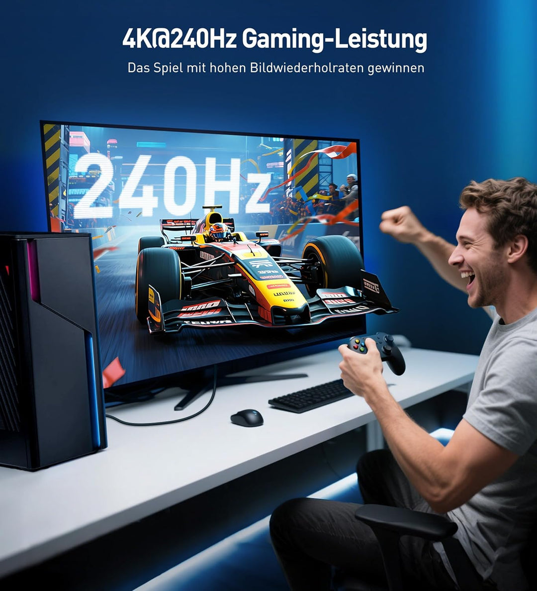 Cable Matters [VESA zertifiziertes] DisplayPort 2.1 Kabel 1m, unterstützt 40Gbps DP40 8K 60Hz, 4K 14