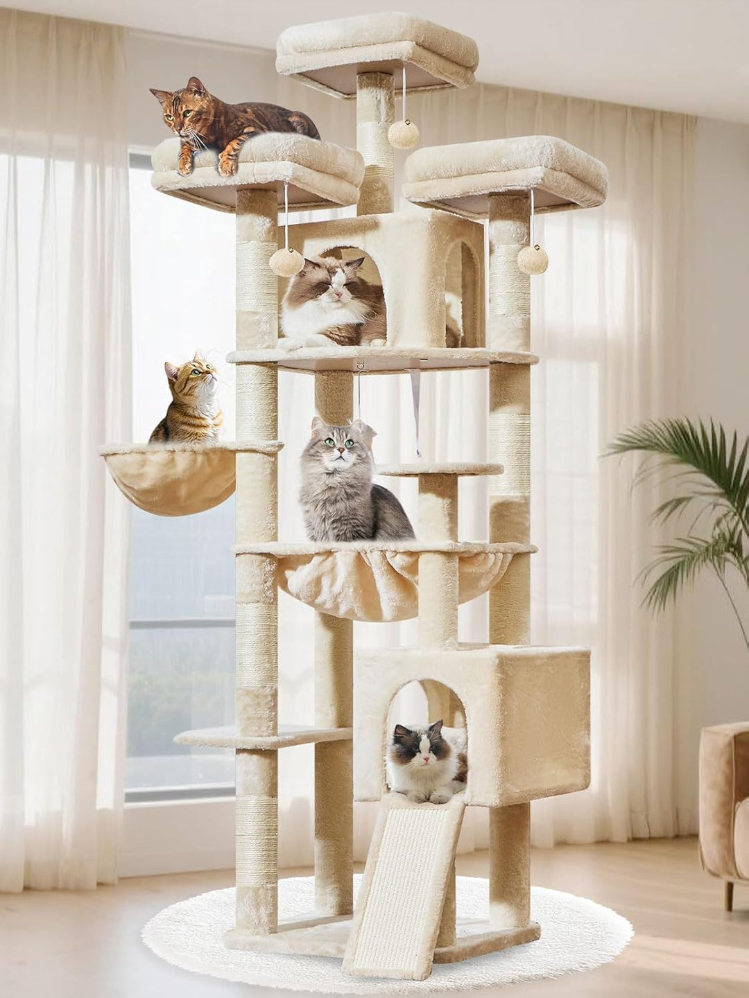 Taoqimiao 193cm Kratzbaum XXL, Grosser Katzenbaum Für Grosse Katzen, MS047M | 3 Grosse Plattform, Ka