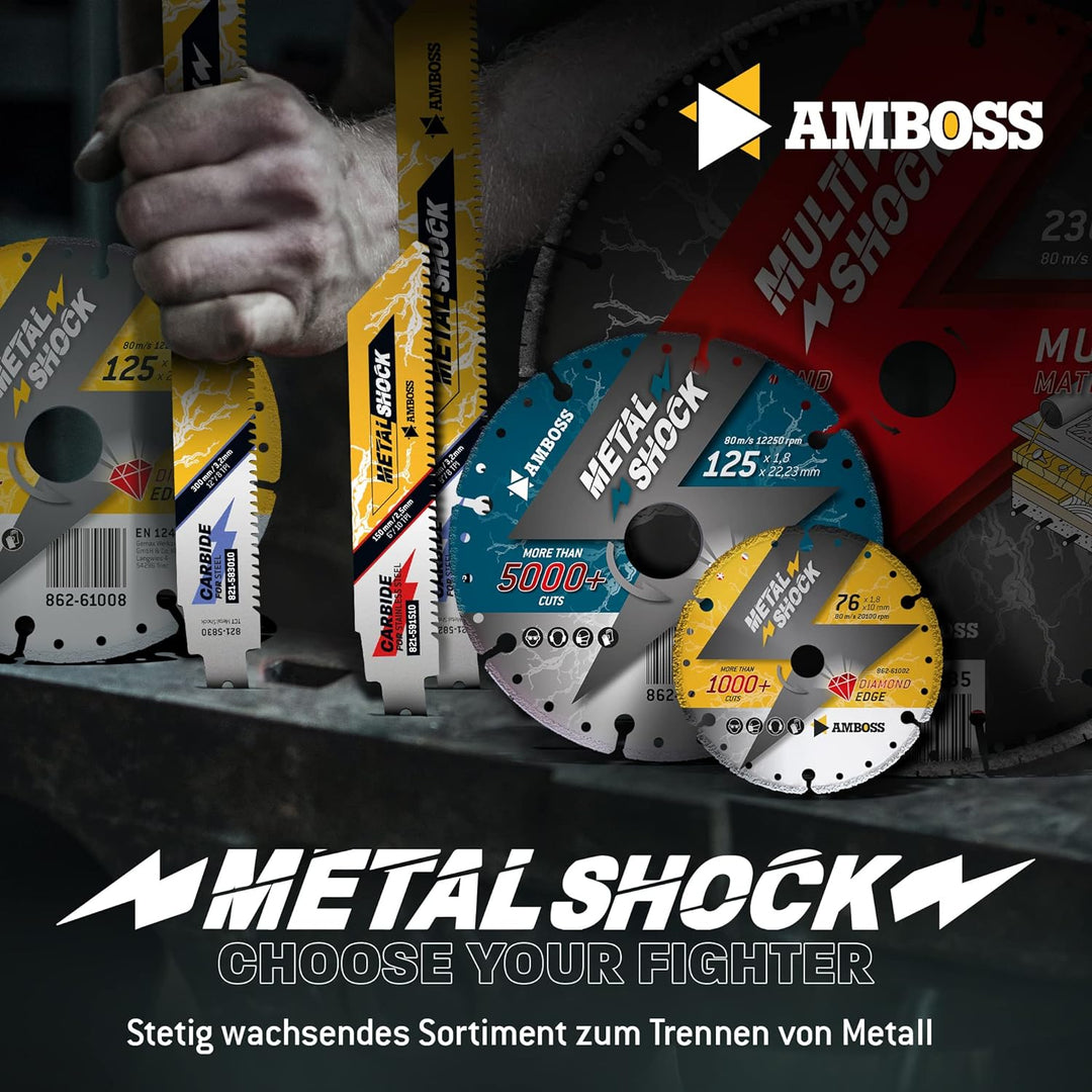 Amboss Diamant Trennscheibe Metal Shock 5000+ für Metall/Stahl/Inox - 230 x 2,2 x 22,23 mm Ø 230mm x