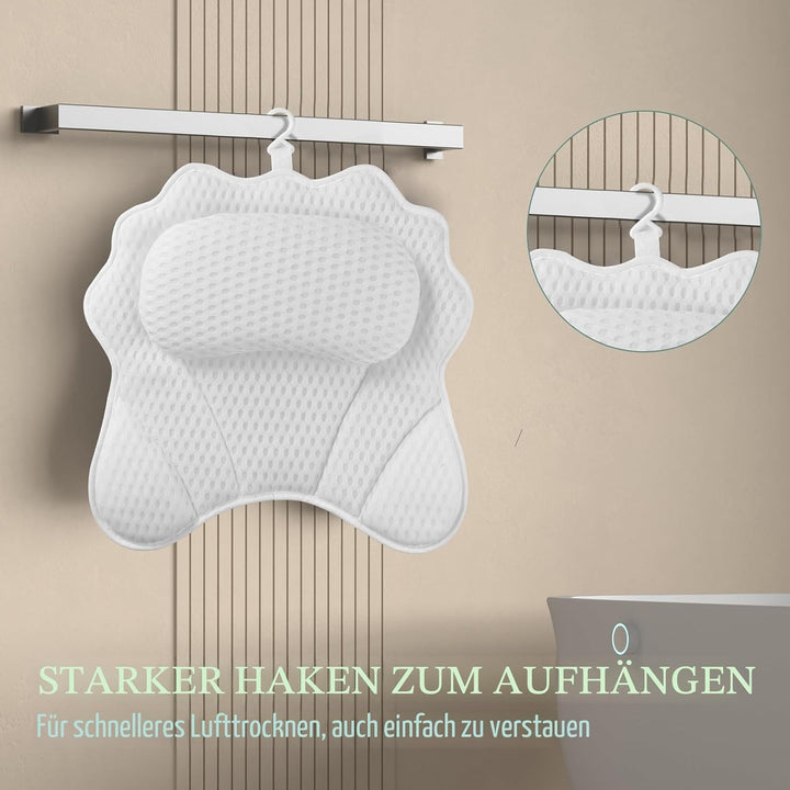 Badekissen RUVINCE Ergonomisches Luxus-Badewannenkissen mit Kopf-, Nacken-, Schulter- und Rückenstüt