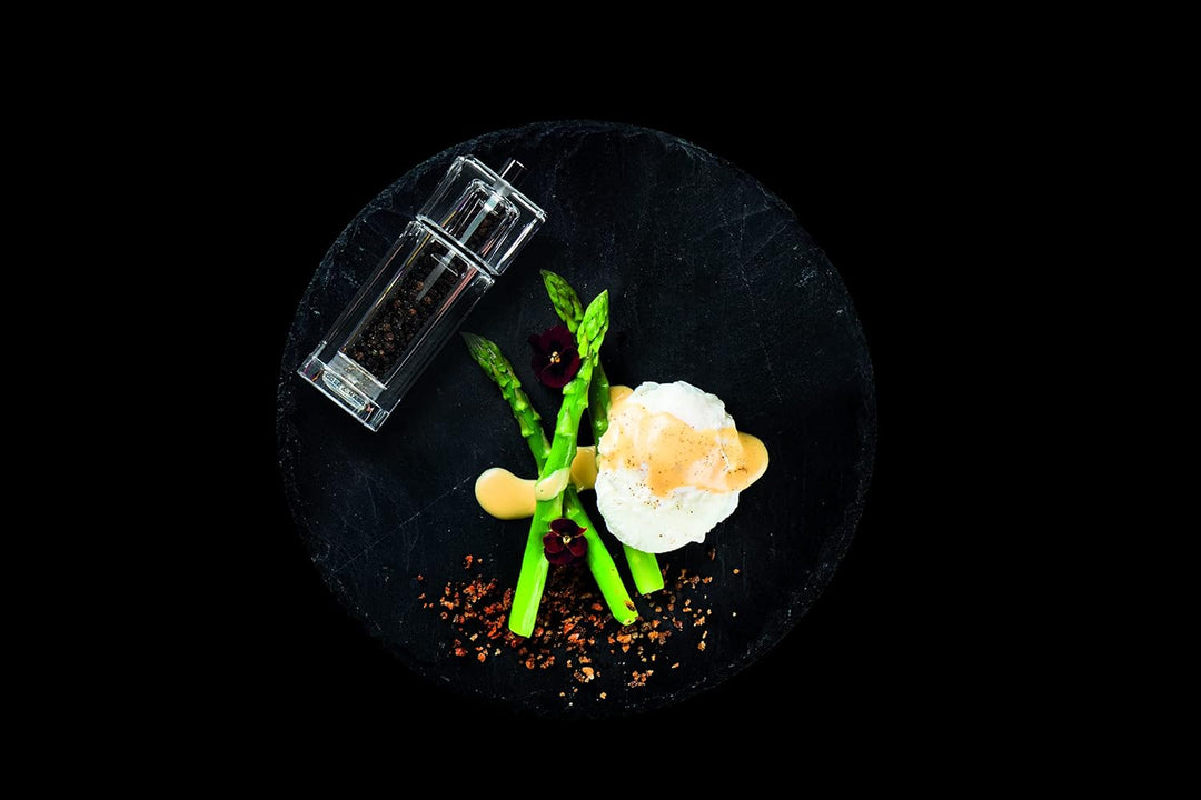 Cole & Mason Cube Pfeffermühle Gewürzmühle mit Einstellbarem Mahlwerk, Acryl, 145mm, Precision+, Ent