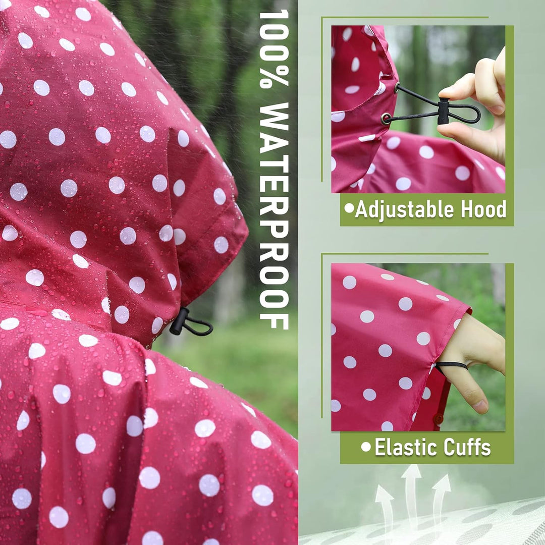 Regen Poncho Jacke Mantel für Erwachsene mit Kapuze wasserdicht mit Reissverschluss im Freien Einhei