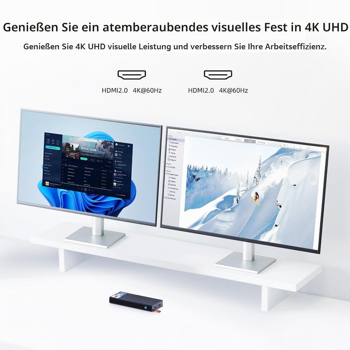 MeLE Mini PC Stick lüfterlos PCG02 Pro 12th Gen Alder Lake - N100(bis zu 3,4GHz), 8GB DDR4 RAM 256GB