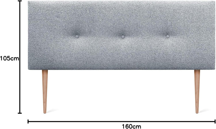 DHOME Kunstleder oder Acualine Stoff Kopfteil einfarbig mit Knöpfen gepolstert HIGH Range Luxus Bett
