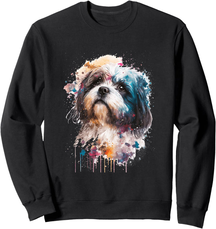Bunte Aquarell-Spritzkunst Havanesisch Sweatshirt