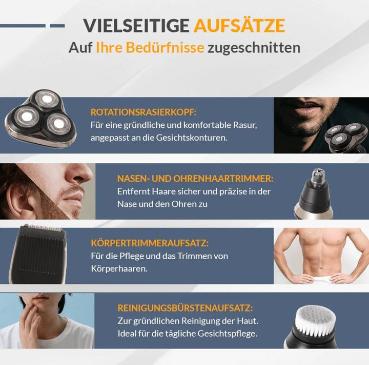 Ultimate Trim Pro STR‑1 I All‑in‑One Herrenrasierer mit 5 Aufsätzen (Bart, Konturen, Körper, Nase/Oh