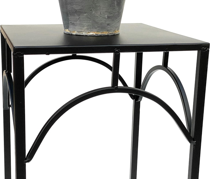 DanDiBo Blumenhocker Metall Schwarz Eckig 50 - 70 cm Blumenständer 96132 3er Set Beistelltisch Blume