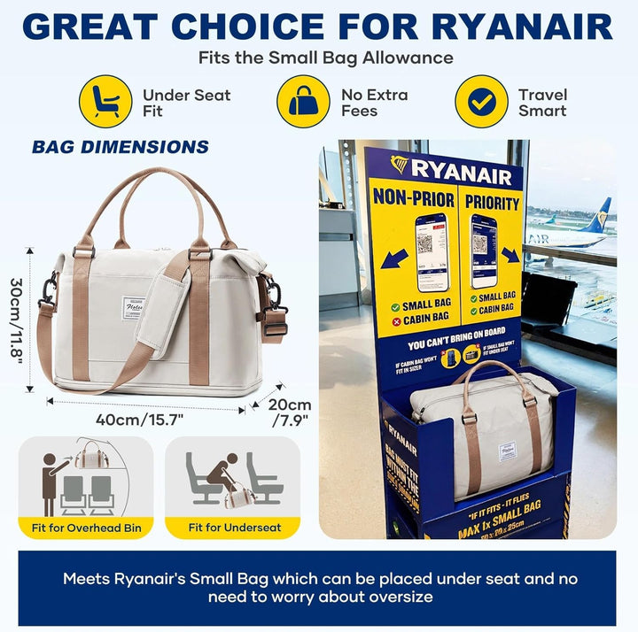 Reisetasche Damen 40x30x20 Ryanair Handgepäck Tasche Sporttasche Weekender Bag Schwimmtasche Wasserd
