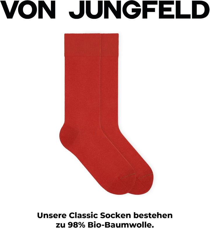 von Jungfeld - Herren Socken/Strumpf Herrensocken 3er-Pack einfarbig 39-42 Rot, 39-42 Rot