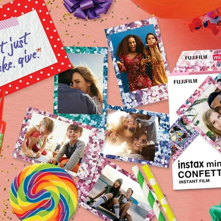 Fujifilm Instax-Konfetti-Mini-Film (10 Belichtungen, 3er-Pack), lebendige Bunte Sofortfotos, kompati