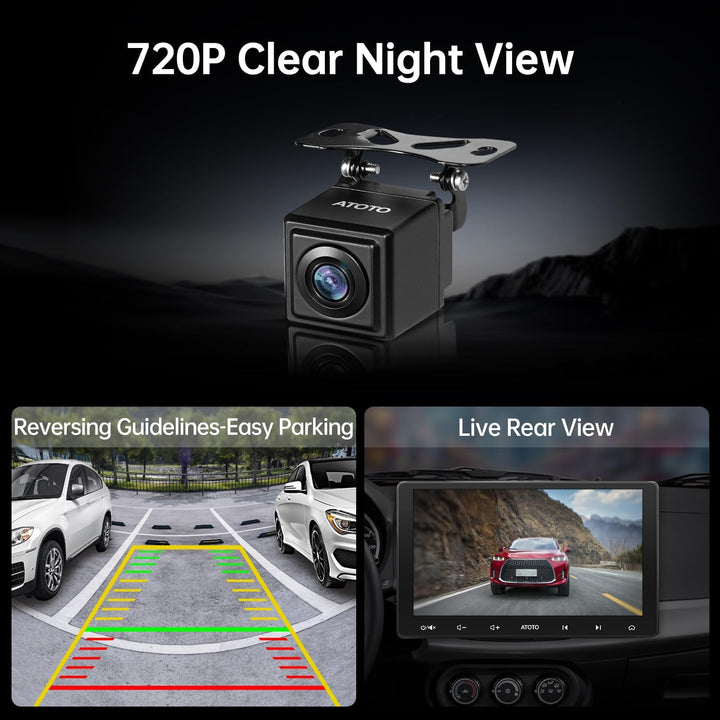 AC-HD02LR 720P Rückfahrkamera mit Live-Ansicht, 150º Weitwinkel, Nachtsicht, IP67 Wasserdicht, Nur K