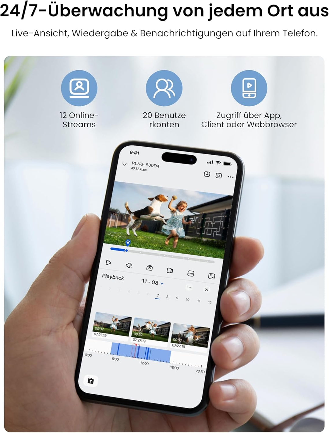 Reolink 4K Überwachungskamera Aussen Set, 4X 8MP PoE IP Kamera Überwachung mit Smarter Personenerken