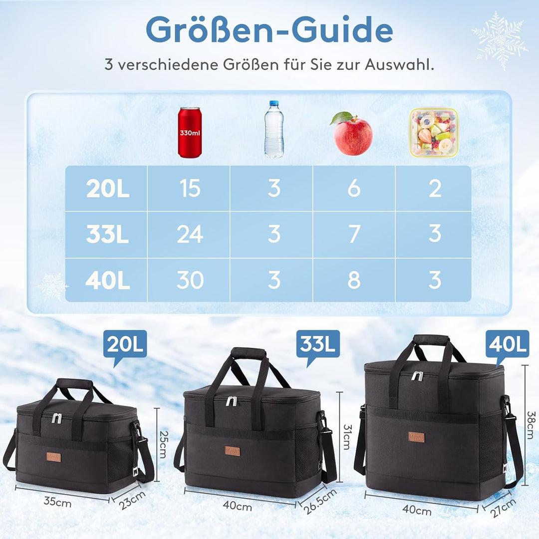 Lifewit 30L Kühltasche Gross faltbar Kühlkorb Kühlbox Thermotasche Picknicktasche für Lebensmitteltr