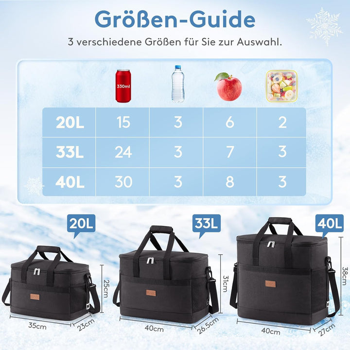 Lifewit 30L Kühltasche Gross faltbar Kühlkorb Kühlbox Thermotasche Picknicktasche für Lebensmitteltr