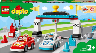 LEGO 10947 DUPLO Rennwagen Spielzeugautos, Kleinkinder Spielzeug, Kinderspielzeug ab 2 Jahre Standar