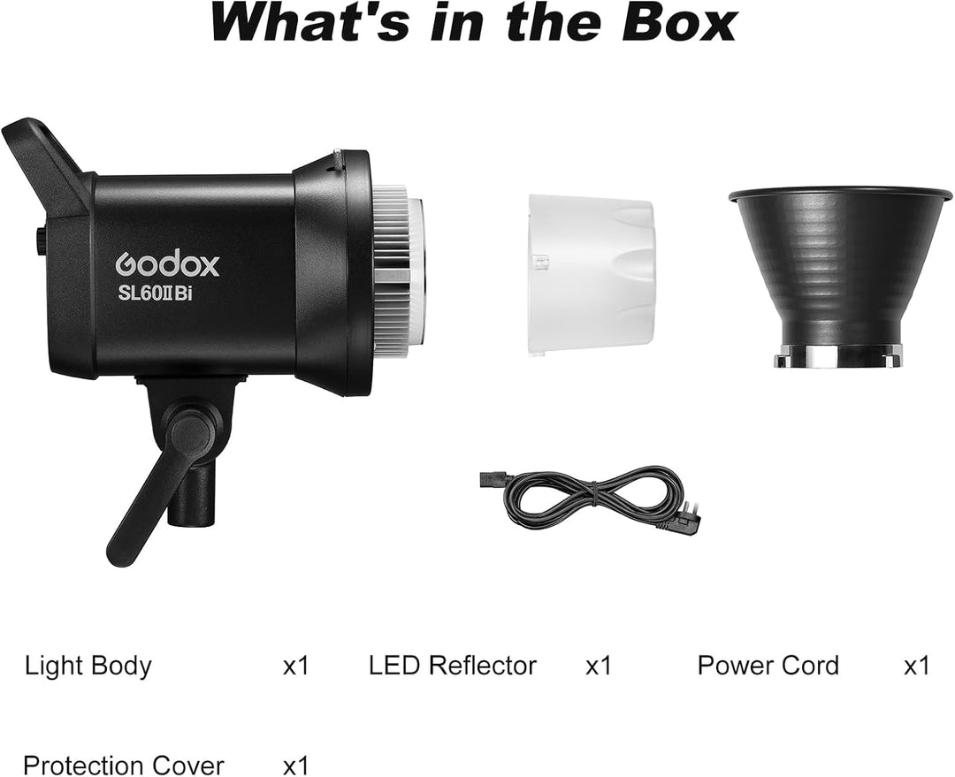 GODOX SL60IIBi Dauerlicht Kit LED Video Lichter,Videolicht 2800K-6500K,CRI>96,TLCI>97,25100Lux mit G