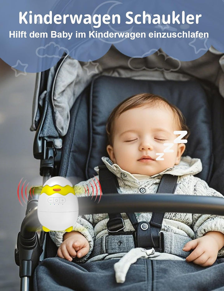 Robofun Kinderwagenschaukler - Das Original Schlafhilfe für Babys, 5 Einstellbare Schaukelintensität