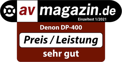 Denon DP400BKEM Plattenspieler (Riemenantrieb, Tonarmlift, eingebauter Vorverstärker, S-Tonarm) Weis