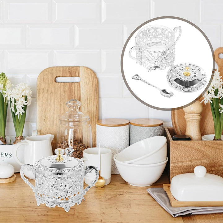 Toyvian Vorratsglas Aus Kunstglas Mit Deckel Und Löffel Transparente Zuckerdose Für Küche Praktische