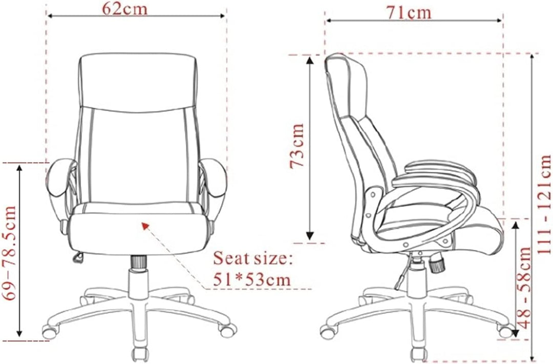 SixBros. Chefsessel Bürostuhl Grau - HLC-0311-1/2167 Grau Stoff, Grau Stoff