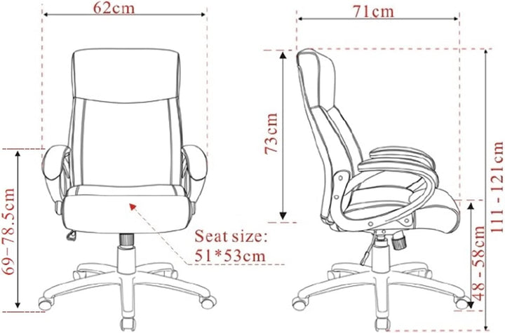 SixBros. Chefsessel Bürostuhl Grau - HLC-0311-1/2167 Grau Stoff, Grau Stoff