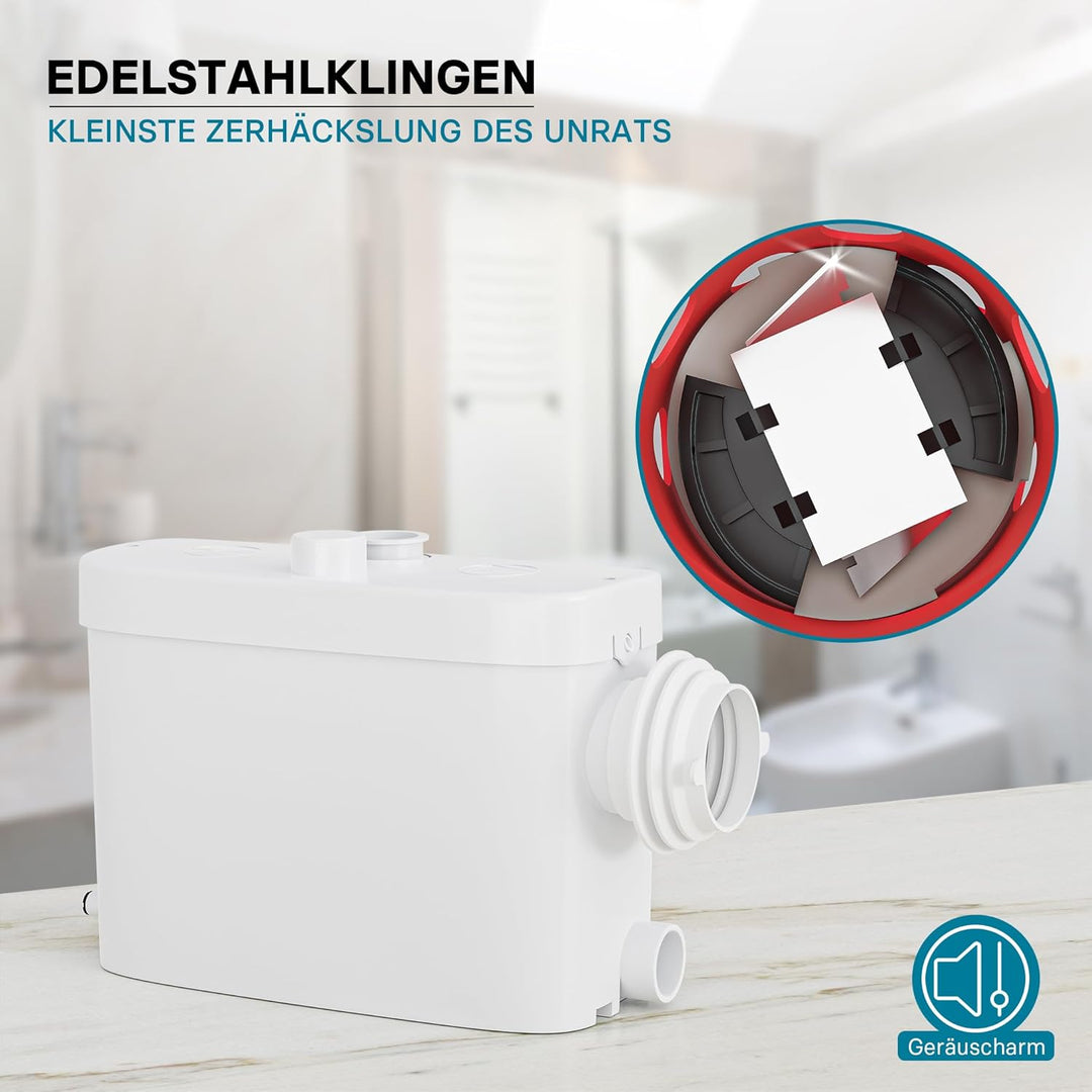 XPOtool 3/1 Kleinhebeanlage mit seitlichem Anschluss, Hebeanlage 450 W mit Häcksler, Abwasserhebeanl