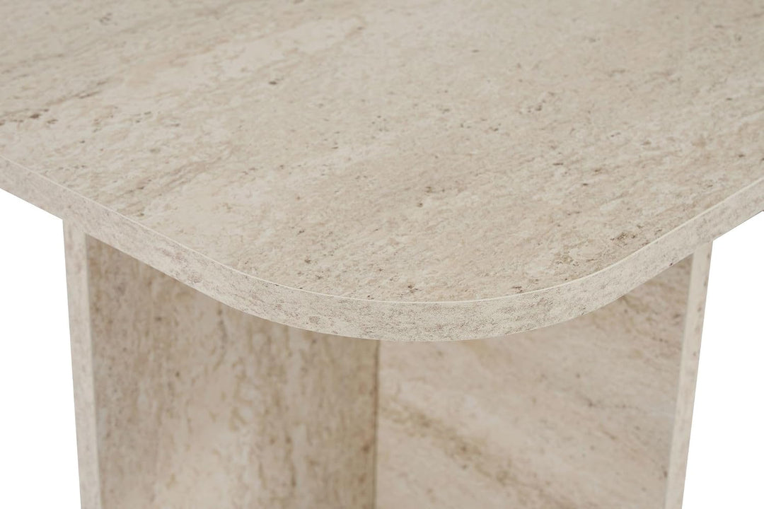Stilvoller Couchtisch, Travertine-Farbe, 120 x 60 x 41 cm | 100% melaminbeschichtete Spanplatte, 18