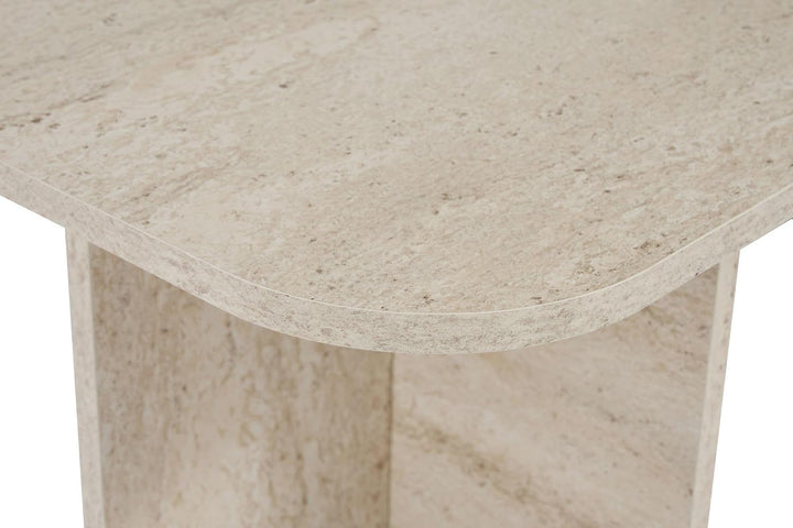 Stilvoller Couchtisch, Travertine-Farbe, 120 x 60 x 41 cm | 100% melaminbeschichtete Spanplatte, 18