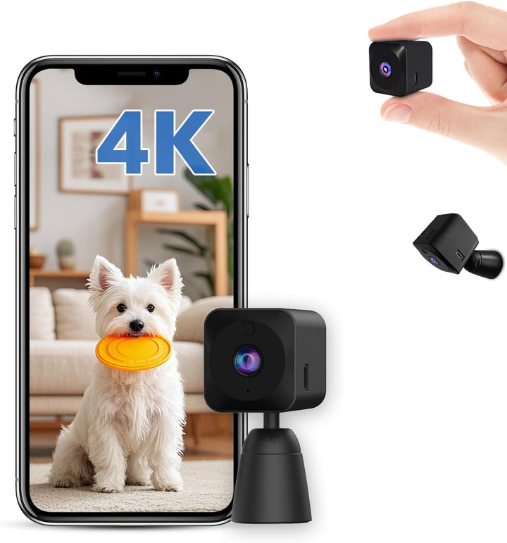 AOBOCAM Mini Kamera, 4K HD WLAN Überwachungskamera Innen Live Übertragung Handy APP Für WiFi Camera