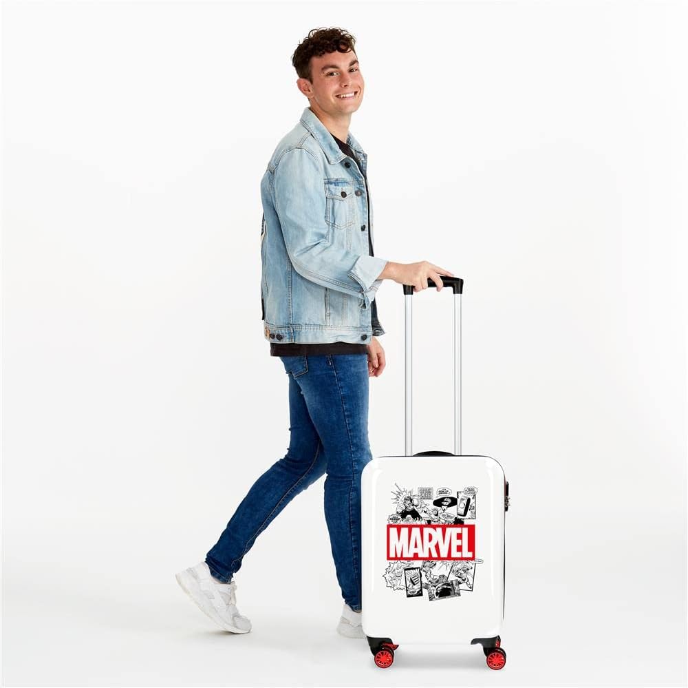 Marvel Avengers Comic Kabinenkoffer Weiss 40x55x20 cms Hartschalen ABS Kombinationsschloss 34L 2,6Kg