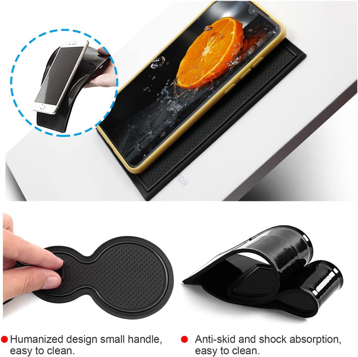 LFOTPP Kompatibel mit AUD-i Q4 Etron 2021 2022 2023 Anti-rutsch Gummimatten Set, Mittelkonsole Armle