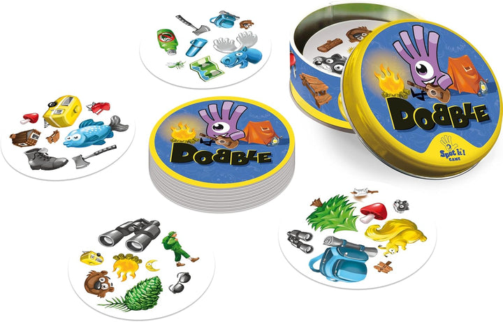 Asmodée Dobble Camping Kartenspiel, ab 6 Jahren, 2–8 Spieler, Spieldauer 15 Minuten, (in englischer