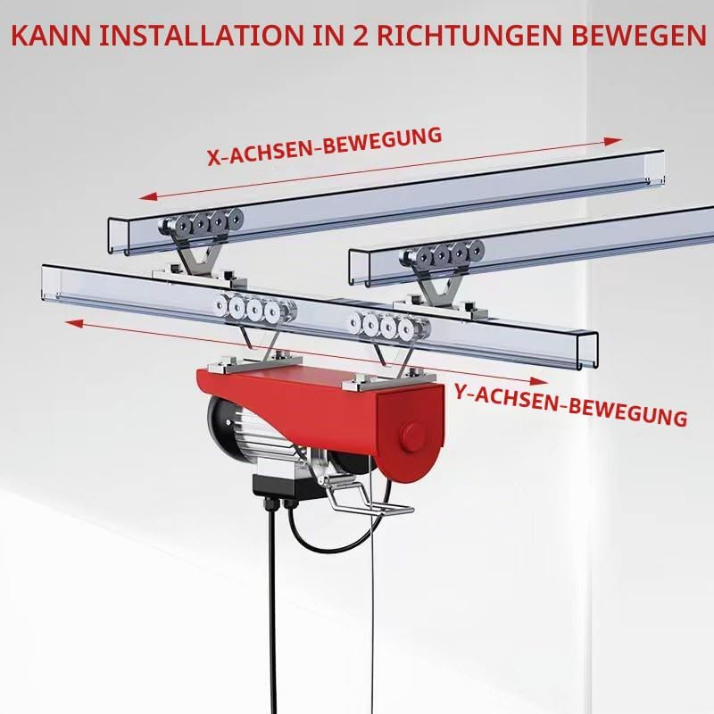 SKTREX 8 Radhubwagen mit Rollen – Strebenwagen Montage für Elektrozug – passend für 4,8 cm breite un