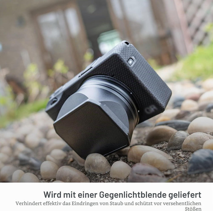 JJC Kamera-Gegenlichtblende aus Metall mit Haubendeckel für Ricoh GR IIIx GR3x Digitalkamera, reduzi