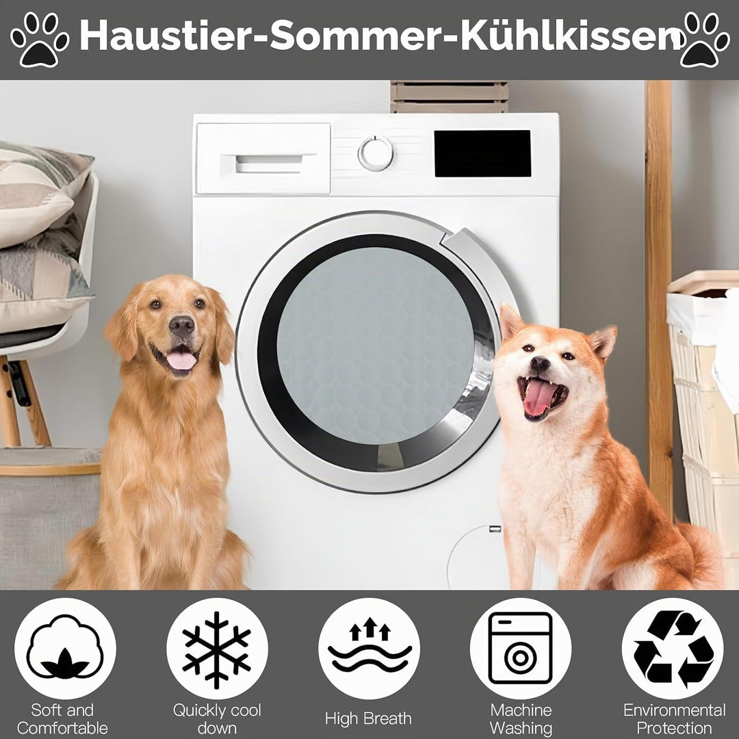 Aitsite Selbstkühlende Hundematte 100x70cm, Kühlmatte Hund &amp; Katze waschbar aus Eisseide, Kühldecke