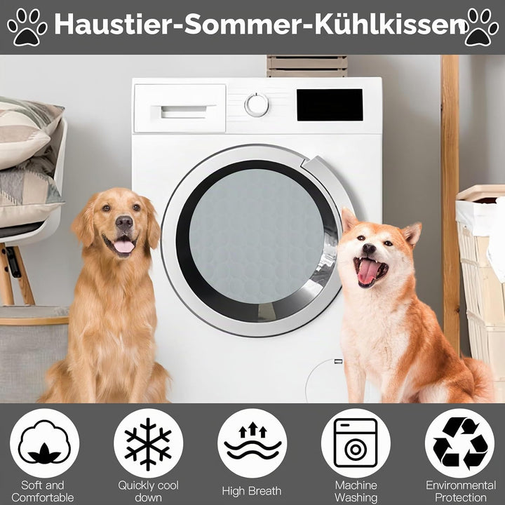 Aitsite Selbstkühlende Hundematte 100x70cm, Kühlmatte Hund &amp; Katze waschbar aus Eisseide, Kühldecke