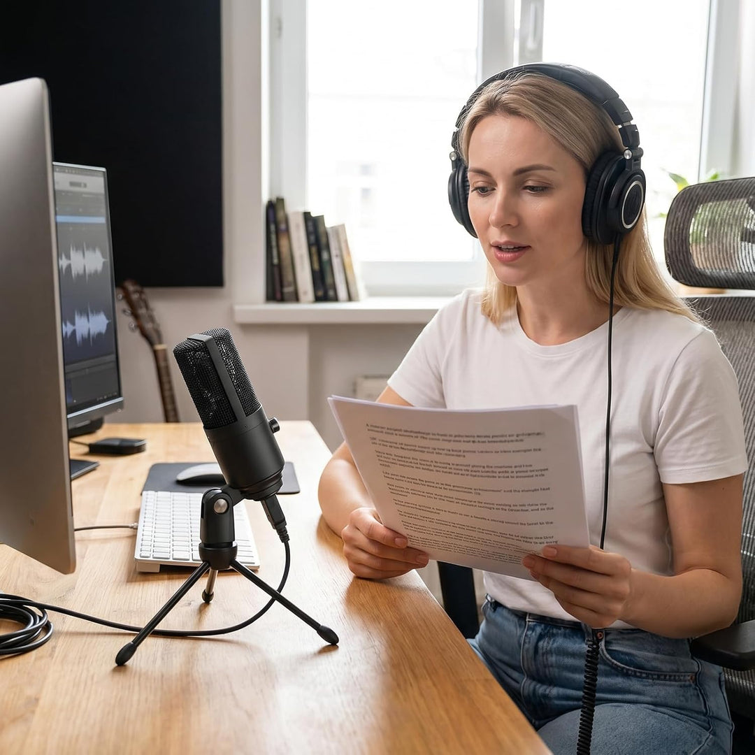 FIFINE USB Mikrofon PC Streaming, Podcast Microphone mit Ständer für MAC PS4 PS5, Kondensator Microf