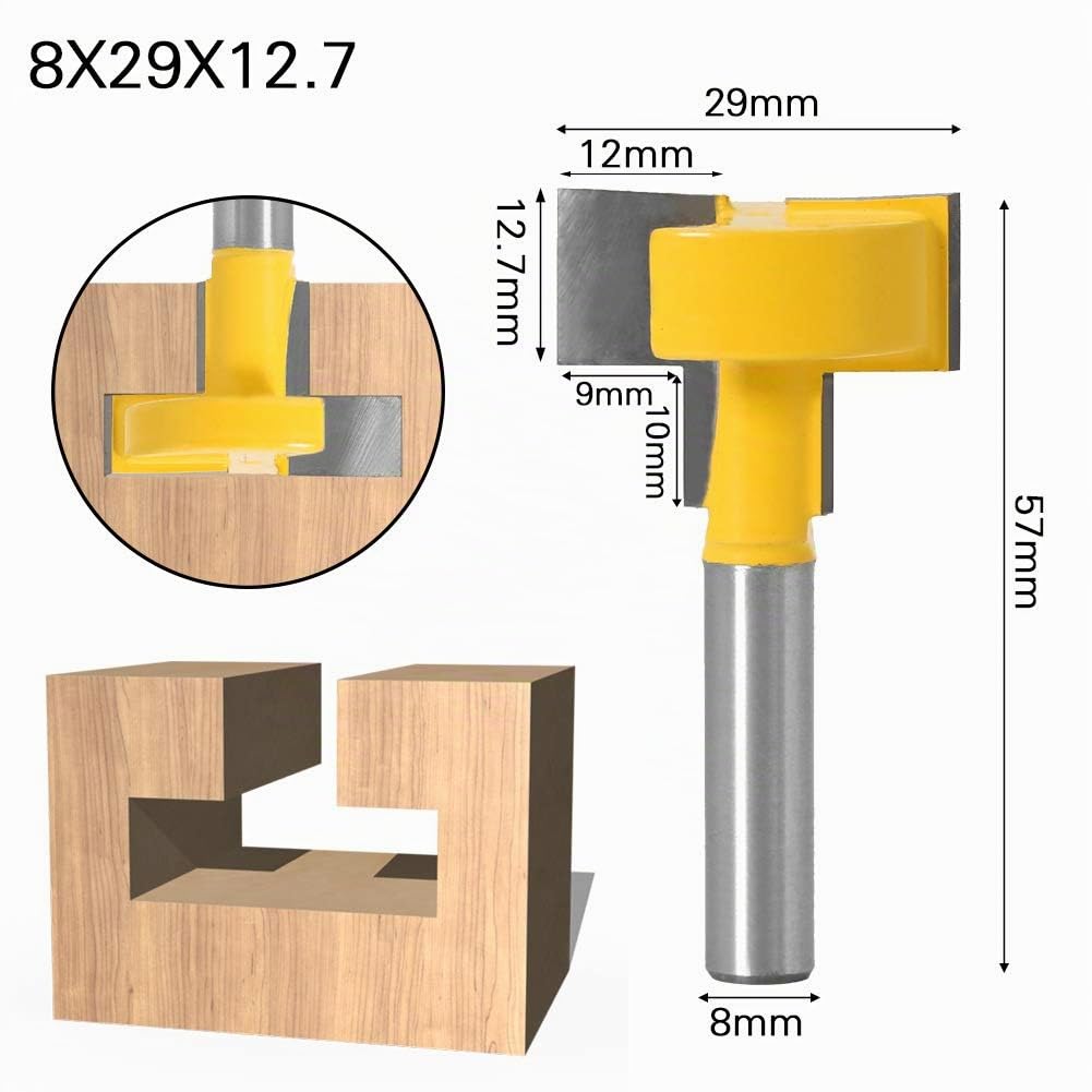 3 Stücke T-Nutfräser T-slot & T-Track Slotting Fräser Router Bit Set mit 8mm Schaft