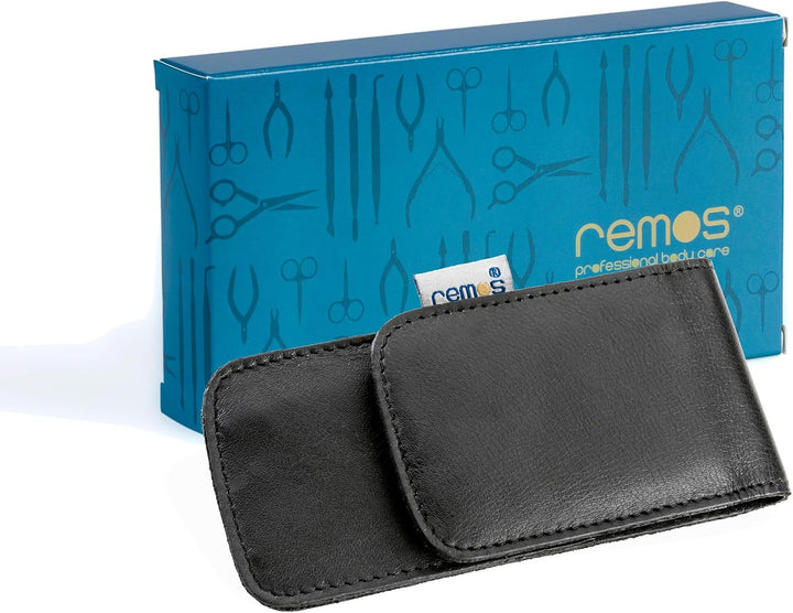 REMOS Nageletui leer aus echtem Leder zum Bestücken mit 3 Instrumenten - schwarz, Schwarz