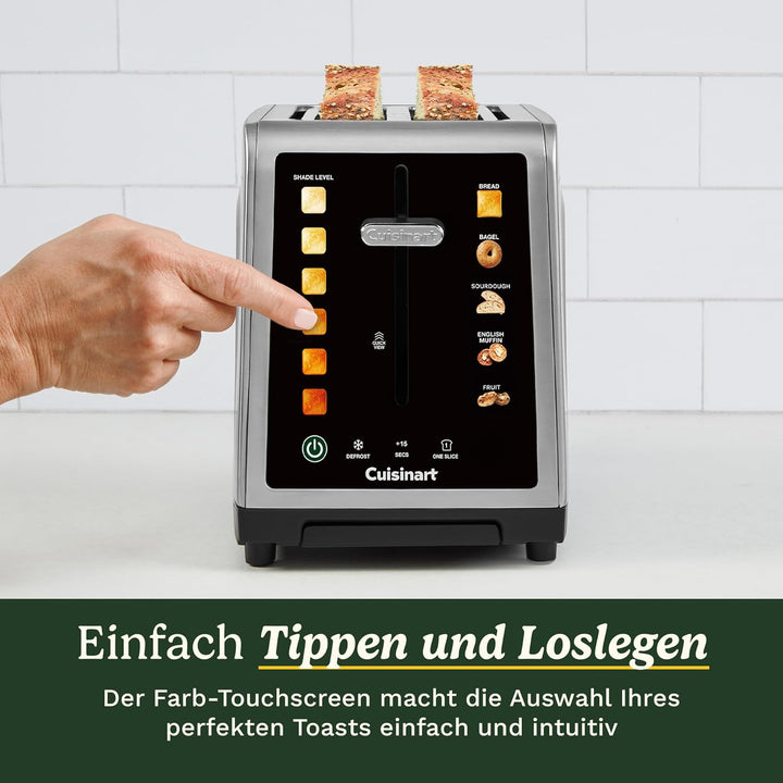 Cuisinart SimpliTouch XL Farb-Touchscreen 2-Scheiben-Toaster | Extra-grosse Schlitze | Farb-Touchscr