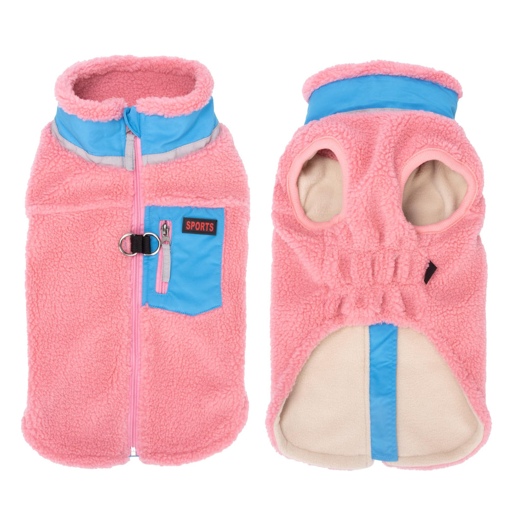FEimaX Warme Hundemantel Winddichte Haustier Winter Fleece Hundejacke Winterweste mit D-Ring Hundekl