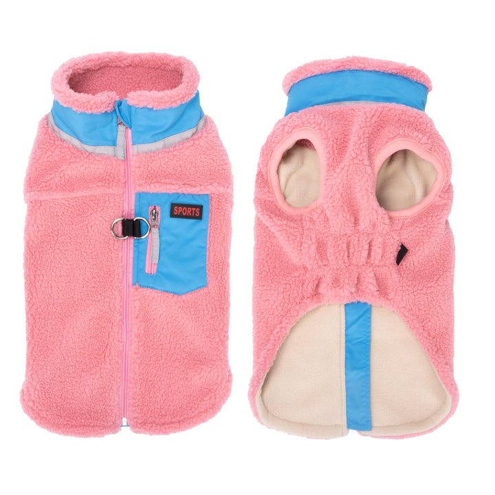 FEimaX Warme Hundemantel Winddichte Haustier Winter Fleece Hundejacke Winterweste mit D-Ring Hundekl